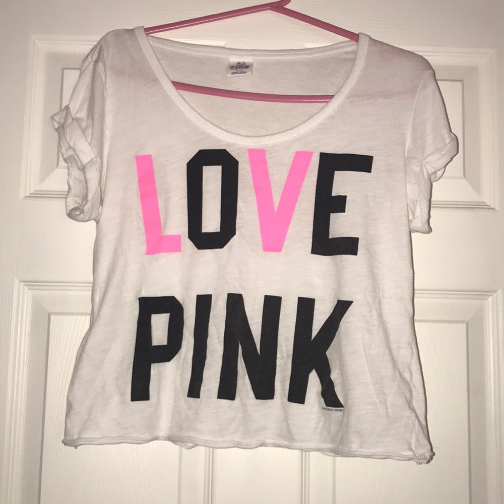 VS PINK white crop top (M)